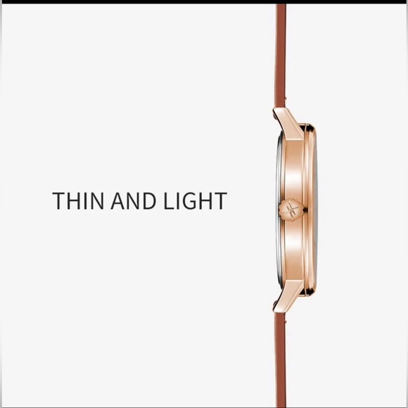 Designer - Fantor Men's Leather Casual Thin Minimalist Chronograph Quartz Watch - Picture 8 of 16